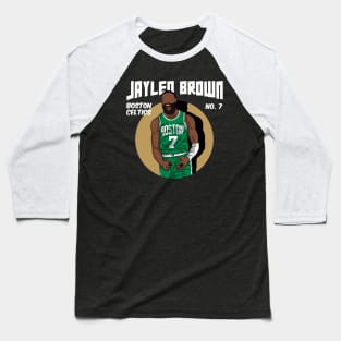 Jaylen Brown Comic Style Art Baseball T-Shirt